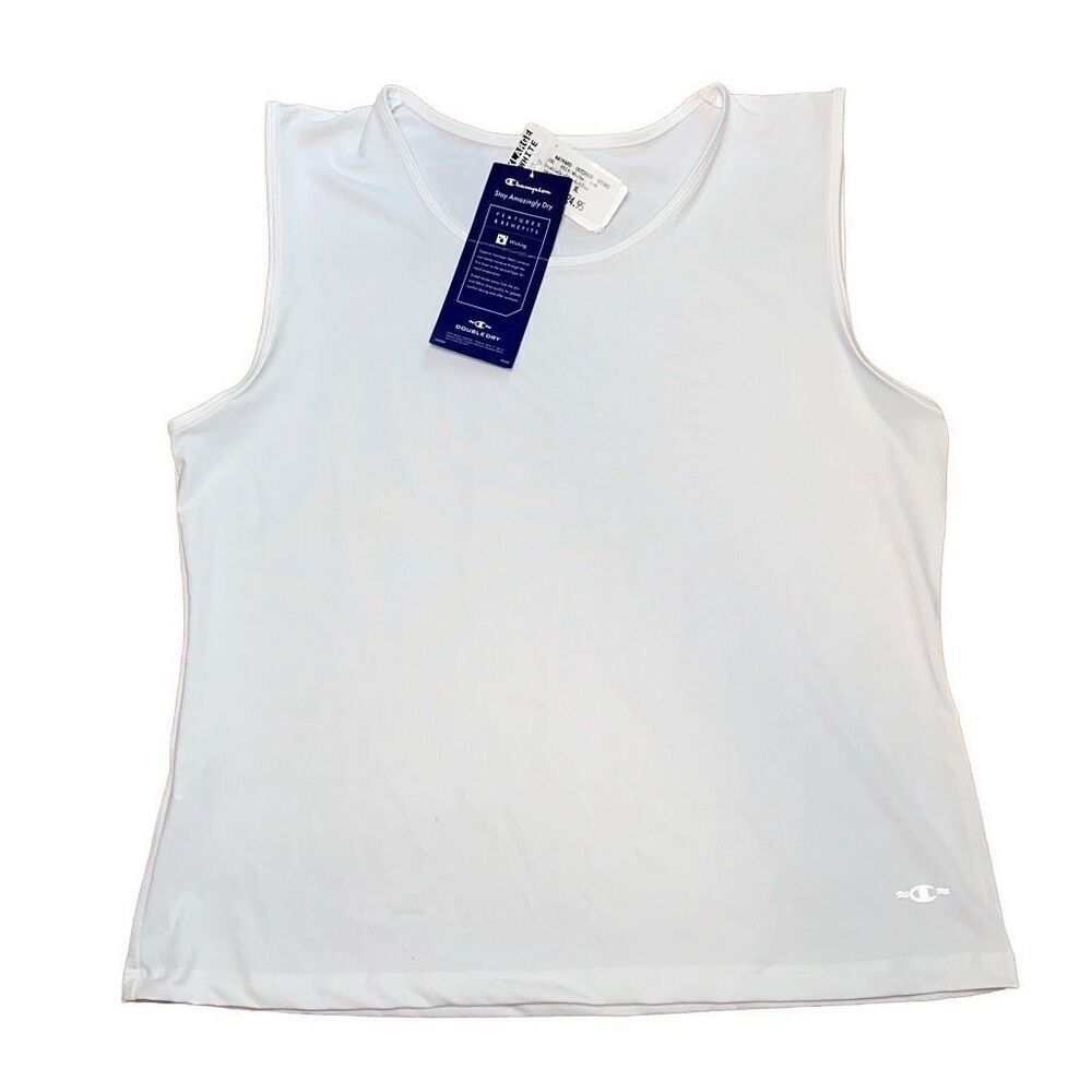 NWT Champion double dry white sleeveless sz XL top quick dry active top.